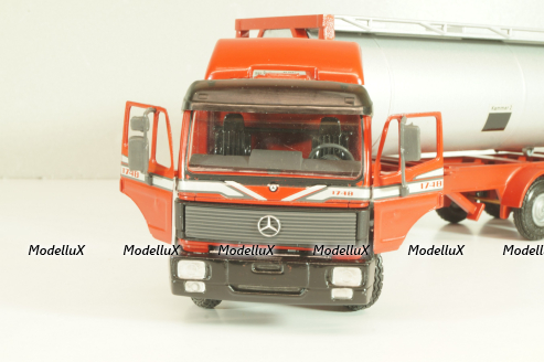 Mercedes-Benz 1748 S  tractor with semi trailer tankwechsel system, red/silver, 317/2, NZG 1:43
