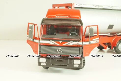Mercedes-Benz 1748 S  tractor with semi trailer tankwechsel system, red/silver, 317/2, NZG 1:43