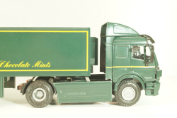Mercedes-Benz SK 1850 LS tractor with semi-trailer tank "After Eight" 1994, green, 313,  NZG 1:43