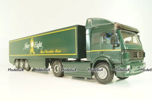 Mercedes-Benz SK 1850 LS tractor with semi-trailer tank "After Eight" 1994, green, 313,  NZG 1:43