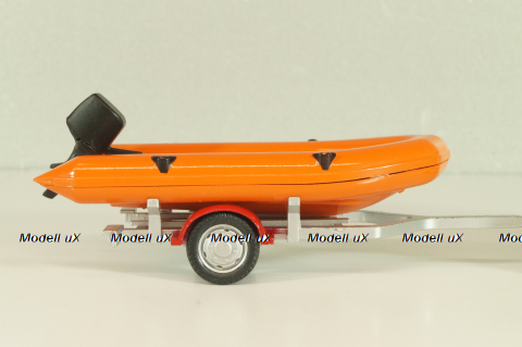 Land Rover Defender with boat on trailer SDIS Indre, Sapeurs-Pompiers №12, Altaya 1:43