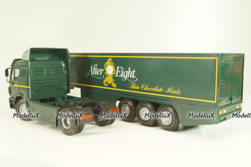 Mercedes-Benz SK 1850 LS tractor with semi-trailer tank "After Eight" 1994, green, 313,  NZG 1:43
