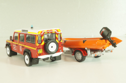 Land Rover Defender with boat on trailer SDIS Indre, Sapeurs-Pompiers №12, Altaya 1:43