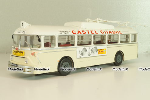 Chausson Vbc-Apurmtt Trolleybus Filobus France 1963, beige, AUTOBUS DAL MONDO №110, Hachette 1:43