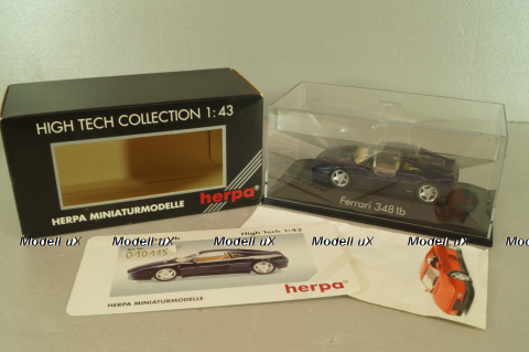 Ferrari 348 tb coupe 1989, dark matt blue, 010115, Herpa 1:43