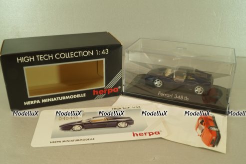 Ferrari 348 tb coupe 1989, dark matt blue, 010115, Herpa 1:43