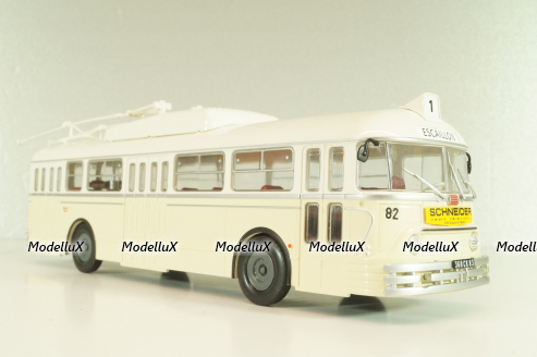 Chausson Vbc-Apurmtt Trolleybus Filobus France 1963, beige, AUTOBUS DAL MONDO №110, Hachette 1:43