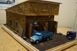 Гараж для грузовых авто с освещением, Garage Models 1:43