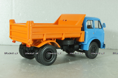 Маз-5549 грузовик с самосвальным кузовом 1983, синий/оранжевый, Наш Автопром 1:43