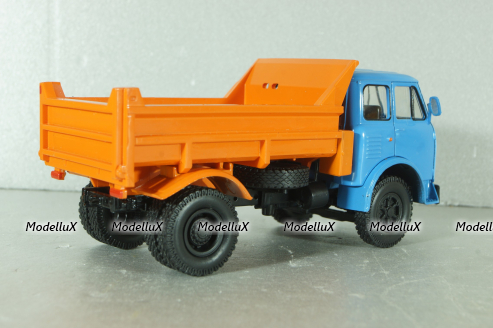 Маз-5549 грузовик с самосвальным кузовом 1983, синий/оранжевый, Наш Автопром 1:43
