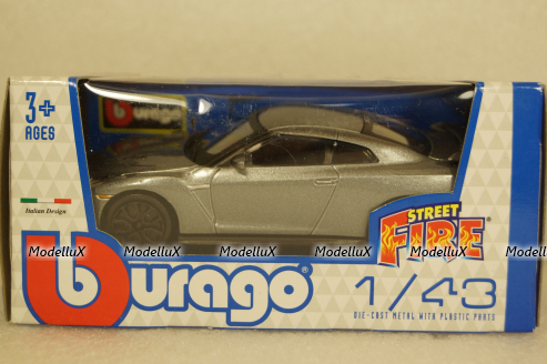 Nissan GT-R 2017 Silvergun, Burago 1:43