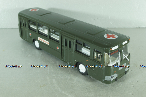 Лиаз-677 автобус медицинский, хаки, Modimio (Конверсия) 1:43