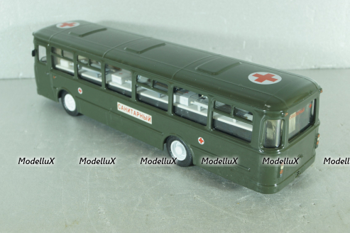 Лиаз-677 автобус медицинский, хаки, Modimio (Конверсия) 1:43