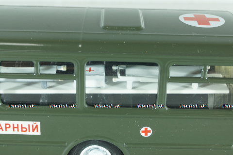 Лиаз-677 автобус медицинский, хаки, Modimio (Конверсия) 1:43