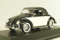 Volkswagen Hebmuller Cabriolet 1950, black/beige, built on VW Beetle (Typ 14), 052140, Minichamps 1:43