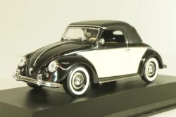 Volkswagen Hebmuller Cabriolet 1950, black/beige, built on VW Beetle (Typ 14), 052140, Minichamps 1:43