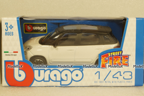Fiat 500L 2012 white, Burago 1:43