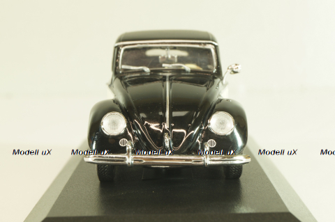 Volkswagen Hebmuller Cabriolet 1950, black/beige, built on VW Beetle (Typ 14), 052140, Minichamps 1:43