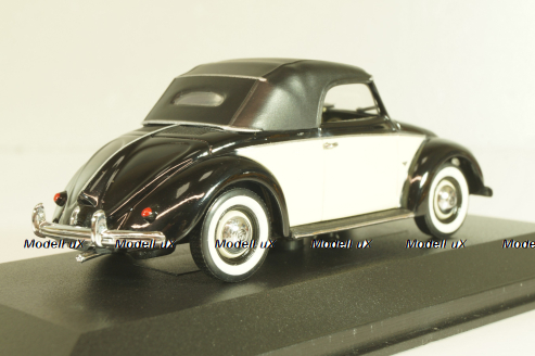 Volkswagen Hebmuller Cabriolet 1950, black/beige, built on VW Beetle (Typ 14), 052140, Minichamps 1:43