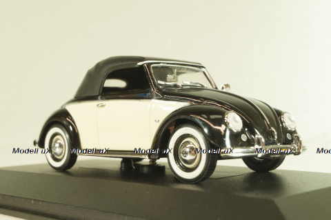 Volkswagen Hebmuller Cabriolet 1950, black/beige, built on VW Beetle (Typ 14), 052140, Minichamps 1:43