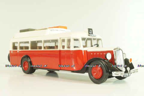 Citroen 46 DP UAD 1955, bus, red/beige, AUTOBUS DAL MONDO №25, Hachette 1:43