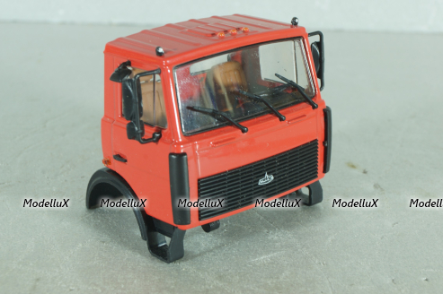 Маз кабина в сборе, красная, АвтоИстория 1:43