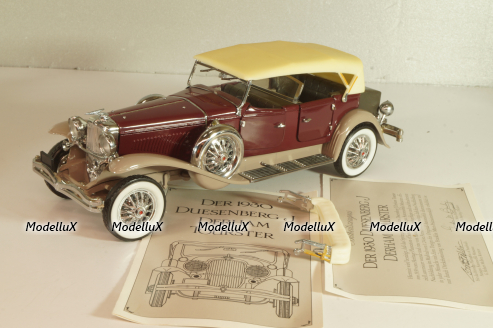 Duesenberg J 550 1935, maroon blue/black, Franklin Mint 1:24