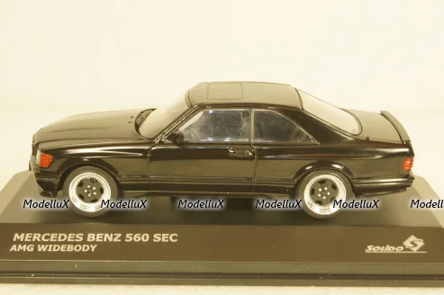 Mercedes S-Class 560SEC AMG (C126) Wide Body 1990, black, 4310901, Solido 1:43 Уценка!