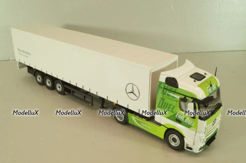 Mercedes-Benz Actros FH25 GigaSpace 4x2 2012 with semi-trailer "Mercedes-Benz", green/silver, 8622/03, NZG 1:50