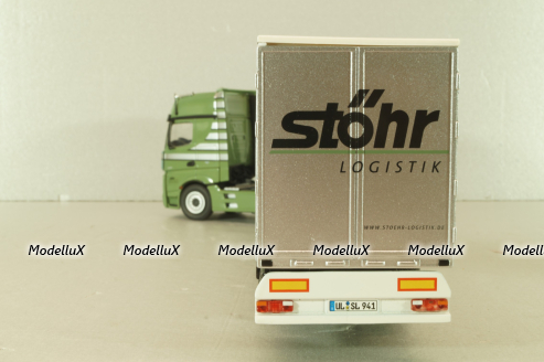 Mercedes-Benz Actros FH25 GigaSpace 4x2 2012 with semi-trailer "Stohr", green/silver, 8622/03, NZG 1:50