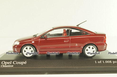 Opel Astra Coupe 2000, dark red, 430049124, Minichamps 1:43