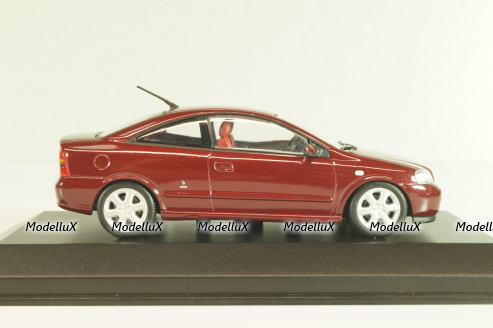 Opel Astra Coupe 2000, dark red, 430049124, Minichamps 1:43