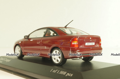 Opel Astra Coupe 2000, dark red, 430049124, Minichamps 1:43