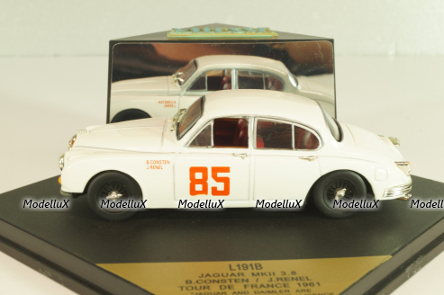 Jaguar MKII 3,8 #85 Tour de France 1961, B.Consten/J.Renel, white, L191B, Vitesse 1:43