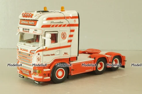 Scania R6 Topline 6x2 2004, white/red, 01-1547, WSI 1:50 