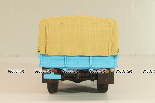 Газ-33081 4х4 бортовой с тентом 1997, бежевый/голубой, Автоистория 1:43  (Модель доработанная)