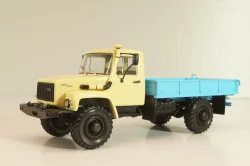 Газ-33081 4х4 бортовой с тентом 1997, бежевый/голубой, Автоистория 1:43  (Модель доработанная)