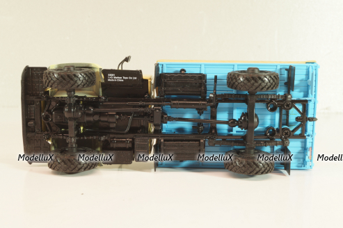 Газ-33081 4х4 бортовой с тентом 1997, бежевый/голубой, Автоистория 1:43  (Модель доработанная)