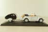Volkswagen Beeatle with camping trailer and figuren, silver, Cararama 1:43 