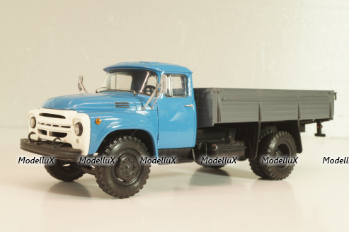 Зил-130 бортовой 1962, голубой/серый, Автоистория 1:43 (Модель доработанная)