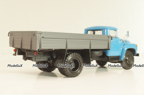 Зил-130 бортовой 1962, голубой/серый, Автоистория 1:43 (Модель доработанная)