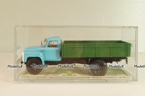 Газ-53-12 бортовой, голубой/зеленый 1983, Автолегенды СССР, Грузовики #15 1:43 ( С доработками!)