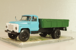 Газ-53-12 бортовой, голубой/зеленый 1983, Автолегенды СССР, Грузовики #15 1:43 ( С доработками!)