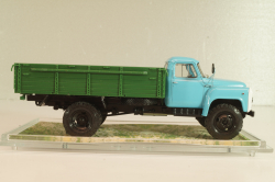 Газ-53-12 бортовой, голубой/зеленый 1983, Автолегенды СССР, Грузовики #15 1:43 ( С доработками!)
