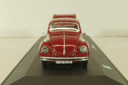 Volkswagen Beeatle with camping trailer, dark red, Cararama 1:43