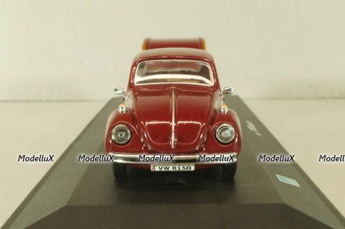 Volkswagen Beeatle with camping trailer, dark red, Cararama 1:43
