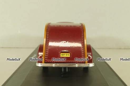 Volkswagen Beeatle with camping trailer, dark red, Cararama 1:43