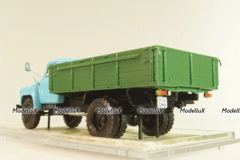 Газ-53-12 бортовой, голубой/зеленый 1983, Автолегенды СССР, Грузовики #15 1:43 ( С доработками!)