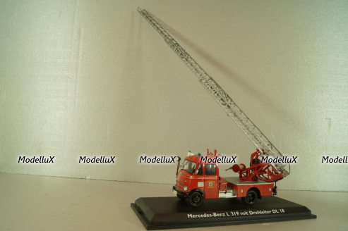 Mercedes L 319 "Feuerwehr" mit Drehleiter DL 18 1958, 02807, Schuco 1:43
