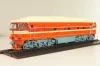 ТЭП70 дизельный локомотив, красный/бежевый, Наши поезда № 11, Modimio, 1:87